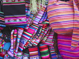Colourful Bags and Scarves in Witches' Market, La Paz, Bolivia Photographic Print by Ian Trower