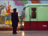 North Korea, Pyongyang, Punhung Station, 100 Metre Deep Subway Station on the Pyongyang Subway Netw Photographic Print by Gavin Hellier