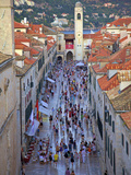 Bell Tower and Stradun, Dubrovnik, Dalmatia, Croatia Photographic Print by Neil Farrin