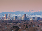 USA, Colorado, Denver, City View and Rocky Mountains from the East Photographic Print by Walter Bibikow
