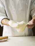 Shaping Pizza Dough by Hand (Stretching) Photographic Print