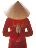 Girl Wearing Ao Dai Dress, Hanoi, Vietnam Photographic Print by Jon Arnold