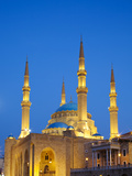 Lebanon, Beirut, Mohammed Al-Amin Mosque at Dusk Photographic Print by Nick Ledger