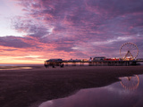 England, Lancashire, Blackpool, Central Pier Sunset Photographic Print by Mark Sykes