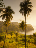 St. Vincent and the Grenadines, St. Vincent, Leeward Coast, Chateaubelair, Elevated Coastal View Photographic Print by Walter Bibikow