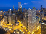 USA, Illinois, Chicago, Panoramic View over the City Photographic Print by Nick Ledger