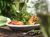 Rocket Salad with Gambas Photographic Print by Michael Meisen