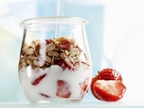 Yoghurt with Muesli and Strawberries Photographic Print by Dieter Heinemann