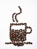 Shape of a Cup of Coffee in Coffee Beans Photographic Print by Gustavo Andrade