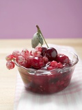 Red Berry Compote in Glass Dish Photographic Print