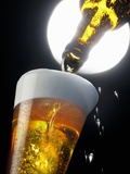 Beer Being Poured into a Glass Photographic Print