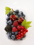 Assorted Berries and Two Cherries in Plastic Punnet Photographic Print