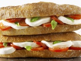 Two Mozzarella and Tomato Baguettes Photographic Print by Paul Williams