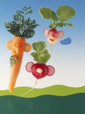 Amusing Carrot and Radish Figures Photographic Print by Ulrich Kerth