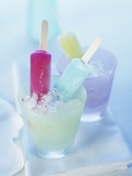 Coloured Ice Lollies in Glasses of Crushed Ice Photographic Print by Ian Garlick