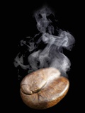 A Freshly Roasted Coffee Bean with Steam Photographic Print by Shawn Hempel