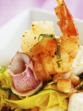 Saffron Tagliolini with Seafood Fotografisk tryk af Herbert Lehmann Saffron Tagliolini with Seafood Fotografisk tryk af Herbert Lehmann