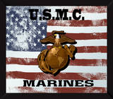 US Marine Corps Flag USMC Mirror Sign Wall Sign
