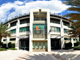 A view of Alex Rodriguez Park at the University of Miami in Coral Gables, Florida. Fotografisk tryk