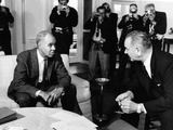 Roy Wilkins, Lyndon D. Johnson - 1963 Photographic Print by Maurice Sorrell