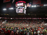 Wisconsin vs Michigan - Fans Rush the Court: Madison, Wis., Feb. 9, 2013 Fotografisk tryk
