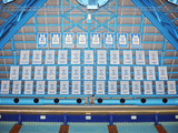 Carolina Basketball Retired and Honored Player Jerseys: University of North Carolina in Chapel Hill Fotografisk tryk Carolina Basketball Retired and Honored Player Jerseys: University of North Carolina in Chapel Hill Fotografisk tryk