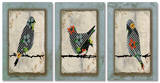 Song Bird Trio Triptych Art Wood Sign