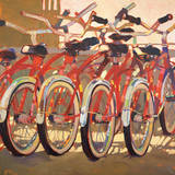 Retro Bikes Print by Darrell Hill