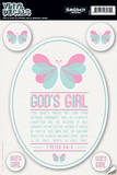 God's Girl (Pink Butterfly) Vinyl Decal Wall Decal