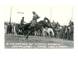 Cowboy on Bucking Bronco, Montana Posters