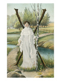 Lady Standing by Crossed Trees, X Affiches