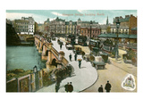 Early View of Glasgow Bridge, Scotland Posters