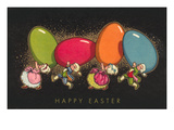 Happy Easter, Colonial Children with Eggs Posters