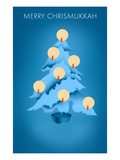 Merry Chrisnukkah, Tree with Candles Print