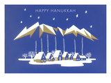 Happy Hanukkah, Village under Geometric Clouds Posters