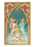 Happy Easter, Chicken, Baby Jesus and Angels Affiche