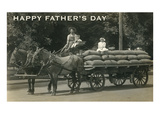 Happy Father's Day, Family on Wagon Poster