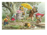 Rodents Running in Rain Posters