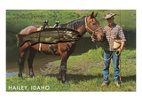 Horse with Giant Trout, Hailey, Idaho Photo