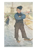 Peasant Boy on Ice Skates, Holland Prints