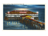 Pier at Night, Old Orchard Beach, Maine Julisteet