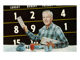 Man Gets Check at Breakfast Kunstdrucke