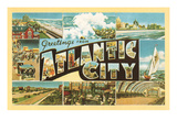 Greetings from Atlantic City, New Jersey Print