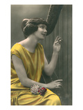 Woman Playing Harp Posters