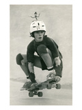 Kateboarder with Funny Helmet Poster