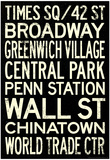 New York City Subway Style Vintage RetroMetro Travel Poster Prints