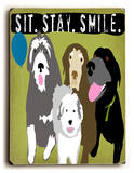 Sit.stay.smile group Wood Sign by Ginger Oliphant