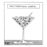 A martini glass full of olives, above reads "Mediterranean Martini" - New Yorker Cartoon Premium Giclee Print by Christopher Weyant