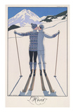 L'Hiver (Winter) Giclee-tryk i høj kvalitet af George Barbier