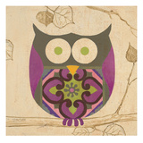 Green Boho Owl Giclee Print by Hope Smith
